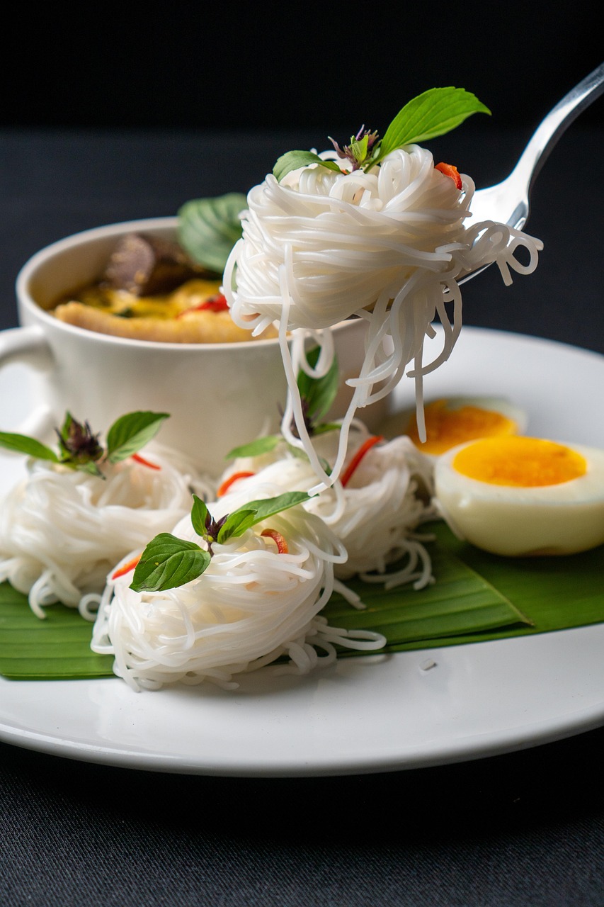 thai food, rice noodles, food, meal, dish, cuisine, healthy, tasty, spicy, dinner, lunch, vegetables, noodles, thai, delicious, green curry, curry, chicken, eggplant, eggs, boiled eggs, asian, thailand, thai food, thai food, thai food, thai food, thai food, food